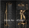 Wholesale And Retail Promotion Antique Brass Wall Mount Rain Shower Faucet Set Bathtub Mixer Tap Shower Column