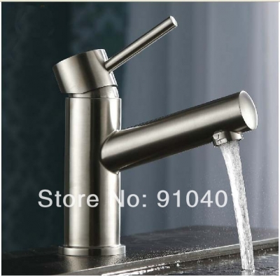 Wholesale And Retail Promotion Brushed Nickel Deck Mounted Bathroom Basin Faucet Single Handle Sink Mixer Tap