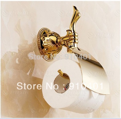 Wholesale And Retail Promotion Classic Art Polished Golden Finish Bathroom Wall Mounted Toilet Paper Holder