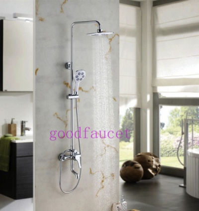 Wholesale And Retail Promotion Luxury 8" Rainfall Shower Head Mixer Tap Handspray Shower Faucet Set Tub Faucet [Chrome Shower-2545|]