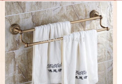 Wholesale And Retail Promotion Luxury Bathroom Wall Mounted Antique Brass Towel Rack Holder Dual Towel Bars