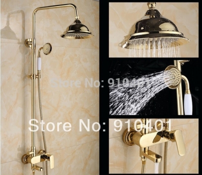 Wholesale And Retail Promotion Luxury Modern Golden Brass Rain Shower Head Bathroom Tub Mixer Tap Single Handle