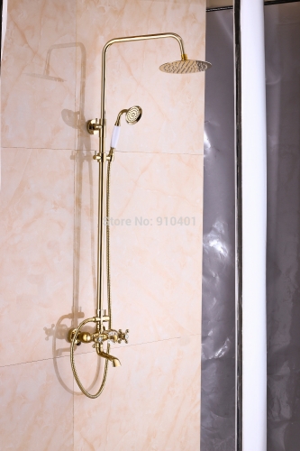 Wholesale And Retail Promotion Luxury Ti-PVD Rain Shower Head Tub Mixer Tap Crystal Handle With Hand Shower Tap