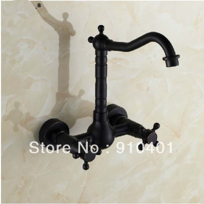 Wholesale And Retail Promotion Modern Oil Rubbed Bronze Wall Mounted Bathroom Faucet Swivel Spout Kitchen Mixer [Oil Rubbed Bronze Faucet-3773|]