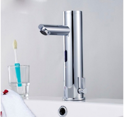 Wholesale And Retail Promotion NEW Automatic Infared Sensor Bathroom Sink Faucet Single Handle Basin Mixer Tap [Chrome Faucet-1131|]