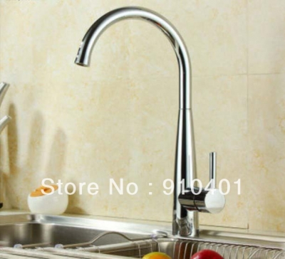 Wholesale And Retail Promotion NEW Deck Mounted Chrome Brass Kitchen Faucet Swivel Spout Vessel Sink Mixer Tap [Chrome Faucet-1026|]