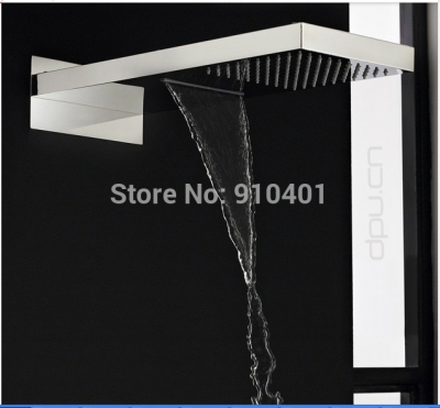 Wholesale And Retail Promotion NEW Luxury Large 22" Square Waterfall Rain Shower Head Wall Mounted Shower Mixer [Shower head &hand shower-4152|]