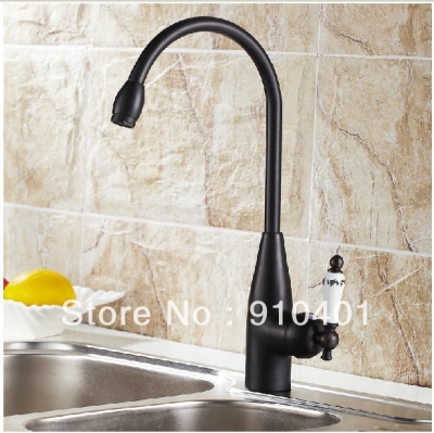 Wholesale And Retail Promotion Oil Rubbed Bronze Kitchen Faucet Bath Swivel Spout Sink Mixer Tap Ceramic Handle [Oil Rubbed Bronze Faucet-3764|]