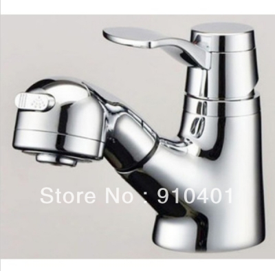 Wholesale And Retail Promotion Single Handle Pull Out Bathroom Basin Faucet Vessel Sink Mixer Tap Chrome Finish [Chrome Faucet-1543|]
