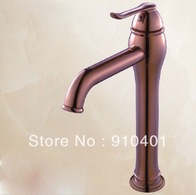 Wholesale And Retail Promotion Tall Style Vessel Sink Rose Gold Bathroom Faucet Basin Mixer Tap Single Lever