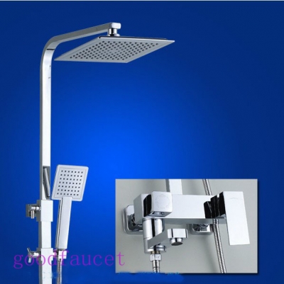 Wholesale And Retail Promotion Wall Mounted Exposed Bathroom 8" Square Shower Head Faucet Tub Mixer Tap Set