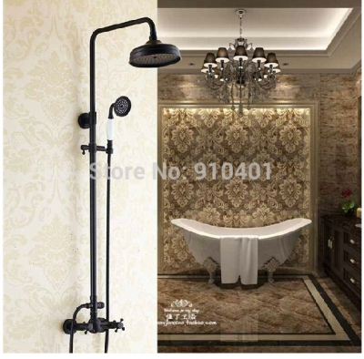 Wholesale And Retail Promotion Wall Mounted Oil Rubbed Bronze Rain Shower Faucet Dual Cross Handles Mixer Tap