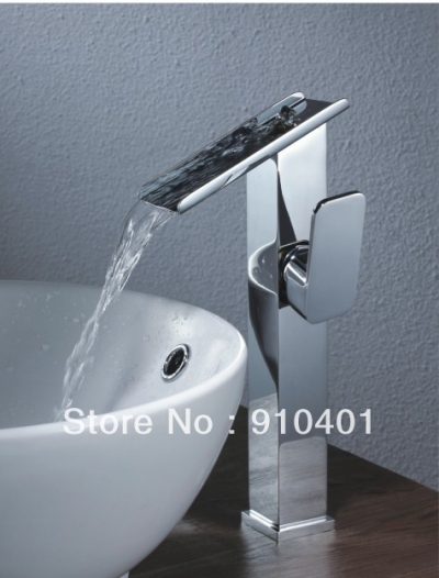 Wholesale and Retail Promotion NEW Euro Style Tall Waterfall Bathroom Basin Faucet Single Handle Sink Mixer Tap [Chrome Faucet-1589|]