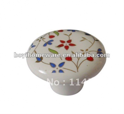 rustic cute flower ceramic knobs cupboard handles wholesale and retail shipping discount 100pcs/lot P32