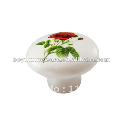 rustic rose ceramic knobs kitchen cabinet handles wholesale and retail shipping discount 100pcs/lot P29