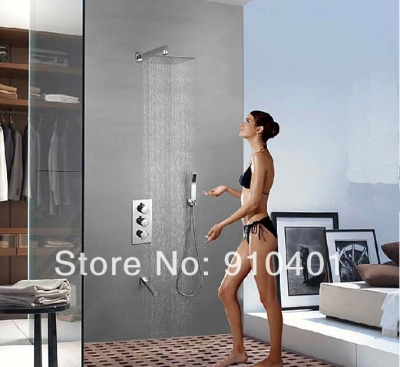 wholesale and retail Promotion NEW Luxury Thermostatic Rain Shower Faucet Set Bathtub Mixer Tap W/ Hand Shower [Chrome Shower-2396|]