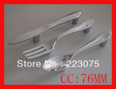 -76MM dresser handle/ dresser drawer handle knob/ Furniture Handle 3styles Fork spoon knife 10pcs/lot