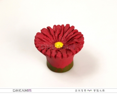 10pcs red flower cabinet knob, Resin dresser Knobs kids, door knob [KidsHandles-661|]