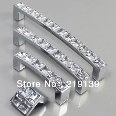 1PC 96mm Clear Crystal Zinc Alloy Cabinet Bathroom Door Knobs And Handles Drawer Kitchen Pulls Bar FREE SHIPPING [CrystalPull-61|]