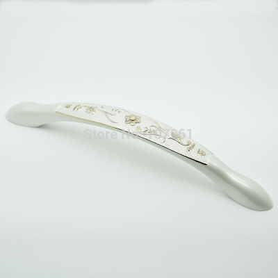 96mm exquisite modern white pearl finish zinc alloy dresser knobs and handles 63g for cabinet wardrobe cupboard usage [Modernfurniturehandlesandknobs-116|]