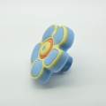 Children protection blue color flower soft cartoon kids furniture handles drawer pulls Children bedroom dresser knobs