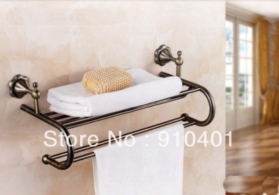 NEW Wholesale and retail Promotion Moder Antique Bronze Wall Mounted Towel Rack Holder Dual Towel Bars Classic Art