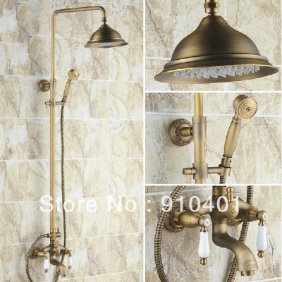 Wholdsale And Retail Promotion Antique Brass 8" Rain Overhead Shower Bathtub Mixer Tap Luxury Ceramic Shower [Antique Brass Shower-551|]