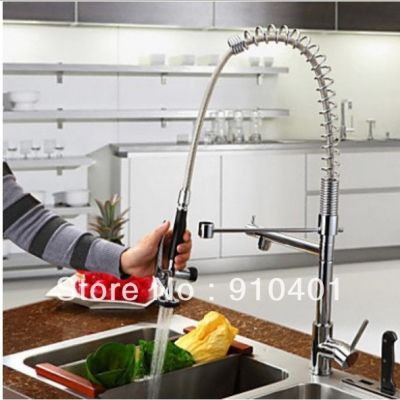 Wholesale And Retail Promotion Chrome Brass Spring Kitchen Faucet Pull Down Swivel Spout Vessel Sink Mixer Tap