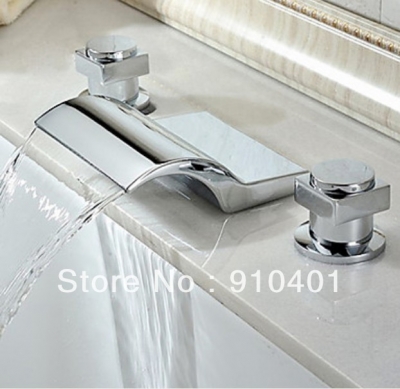 Wholesale And Retail Promotion Chrome Brass Wall Mounted Bathroom Waterfall Basin Faucet Vanity Sink Mixer Tap