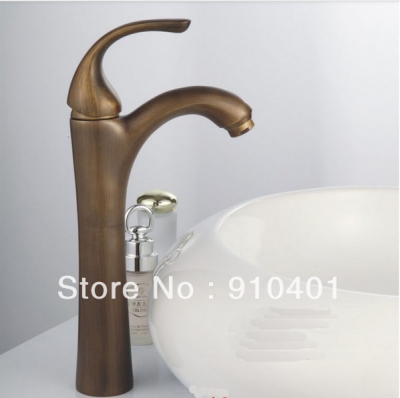 Wholesale And Retail Promotion Deck Mounted Antique Bronze Bathroom Basin Faucet Sink Mixer Tap Single Handle [Antique Brass Faucet-286|]