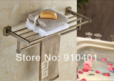 Wholesale And Retail Promotion Luxury Bathroom Hotel Bathroom Shelf Towel Rack Holder Towel Bar Antique Brass