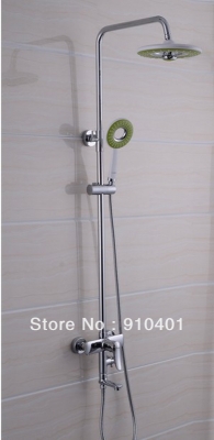 Wholesale And Retail Promotion Luxury Wall Mounted 8" Round Ring Shower Faucet Set Bathtub Mixer Tap Chrome Finish