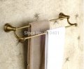 Wholesale And Retail Promotion Luxury Wall Mounted Antique Brass Towel Bars Bathroom Dual Hangers Towel Rack