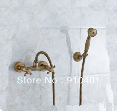 Wholesale And Retail Promotion Modern Antique Brass Wall Mounted Bathtub Faucet Hand Shower Mixer Tap Shower [Wall Mounted Faucet-5203|]