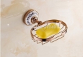 Wholesale And Retail Promotion Modern Rose Golden Ceramic Carved Art Solid Brass Bathroom Soap Dishes Holder