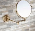 Wholesale And Retail Promotion NEW Antique Brass Wall Mounted Bathroom Dual Side Magnifying Makeup Mirror Brass