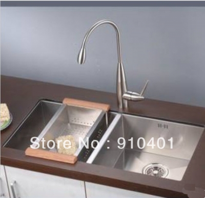 Wholesale And Retail Promotion NEW Brushed Nickel Swivel Spout Kitchen Bar Sink Faucet Mixer Tap Single Lever