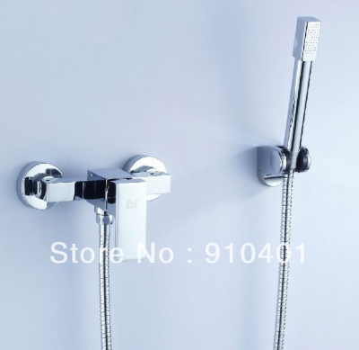 Wholesale And Retail Promotion NEW Chrome Brass Wall Mounted Bathroom Tub Faucet Single Handle With Hand Shower [Chrome Shower-2293|]