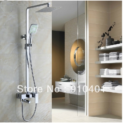 Wholesale And Retail Promotion NEW Luxury Multi-Function Rain Square Shower Faucet Set Bathtub Shower Mixer Tap