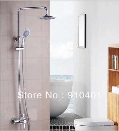 Wholesale And Retail Promotion Wall Mounted Bathroom 8" Rain Shower Faucet Set Luxury Shower Column Mixer Tap [Chrome Shower-2196|]
