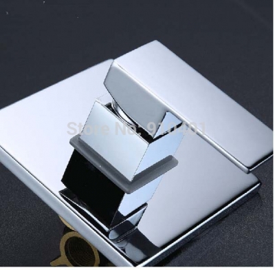 Wholesale And Retail Promotion Wall-mount Chrome Brass Shower Control Valve Single Handle Square Plate Mixer