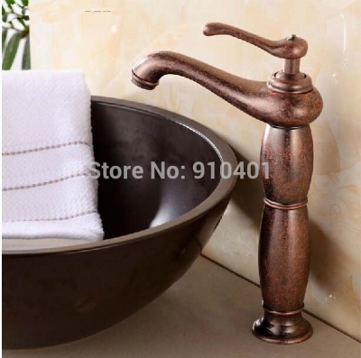 Wholesale and retail Promotion NEW Tall Style Antique Brass Bathroom Basin Fuacet Single Handle Sink Mixer Tap [Oil Rubbed Bronze Faucet-3816|]