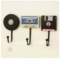 3pcs Tape Disk Records Modern Home Decoration Creative Coat Hooks Wall