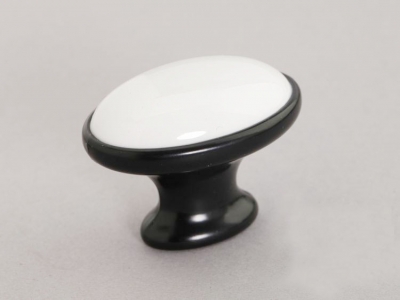 50Pcs Black White Ceramic handle For Drawer Cabinet Wardrobe Knobs(Diameter:40mm)