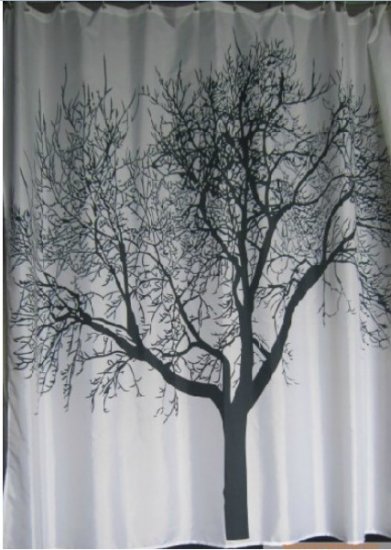Free Sgipping Wholesale And Retail Promotion Euro Black Tree Landscape Shower Curtain Waterproof Mouldproof Curtain W/ Hooks [Curtain-2582|]