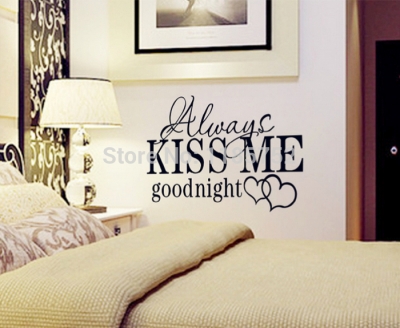 Goodnight Kiss Me Characters Home Decor Wall Stickers DIY Wall Decal Paper Stickers for Mirror Bedroom Free Shipping