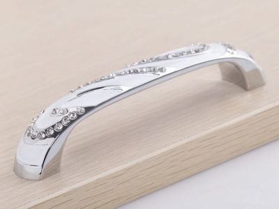 K9 Top Quality Crystal Glass Handle Knob Cabinet Door New (C.C.:96mm,Length:110mm) [K9CrystalCabinetHandleAndKnobs-291|]