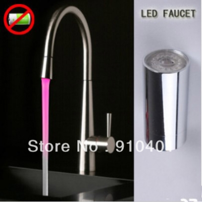 Temperature Sensor LED Water Stream Bathroom Faucet Basin Sink Water Mixer Tap With Color Changing