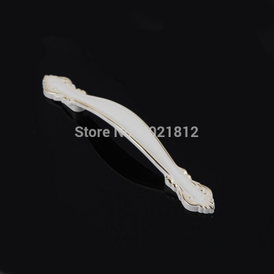 White Zinc Alloy Cabinet Handles Cupboard Closet Drawer Handles Furniture Handles Bars 96mm Hole Spacing [CabinetHandle-152|]