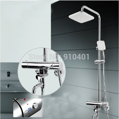 Whole Sale And Retail Promotion NEW Luxury Polished Chrome Rain Shower Faucet Set Tub Mixer Tap W/ Hand Shower [Chrome Shower-2117|]